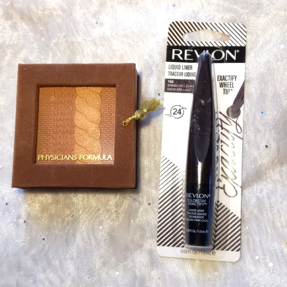 Revlon liquid liner and physicians formula bronzer